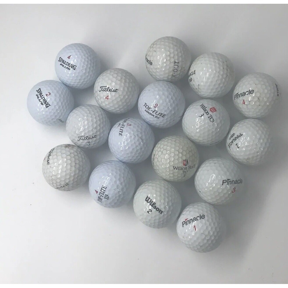 Lot of 17 Golf‎ Balls  Titleist Top Flight Spaulding Wilson Pinnacle